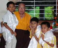 H.H. Penor Rinpoche, Tsewang la, Orgyen la, Jangchup la